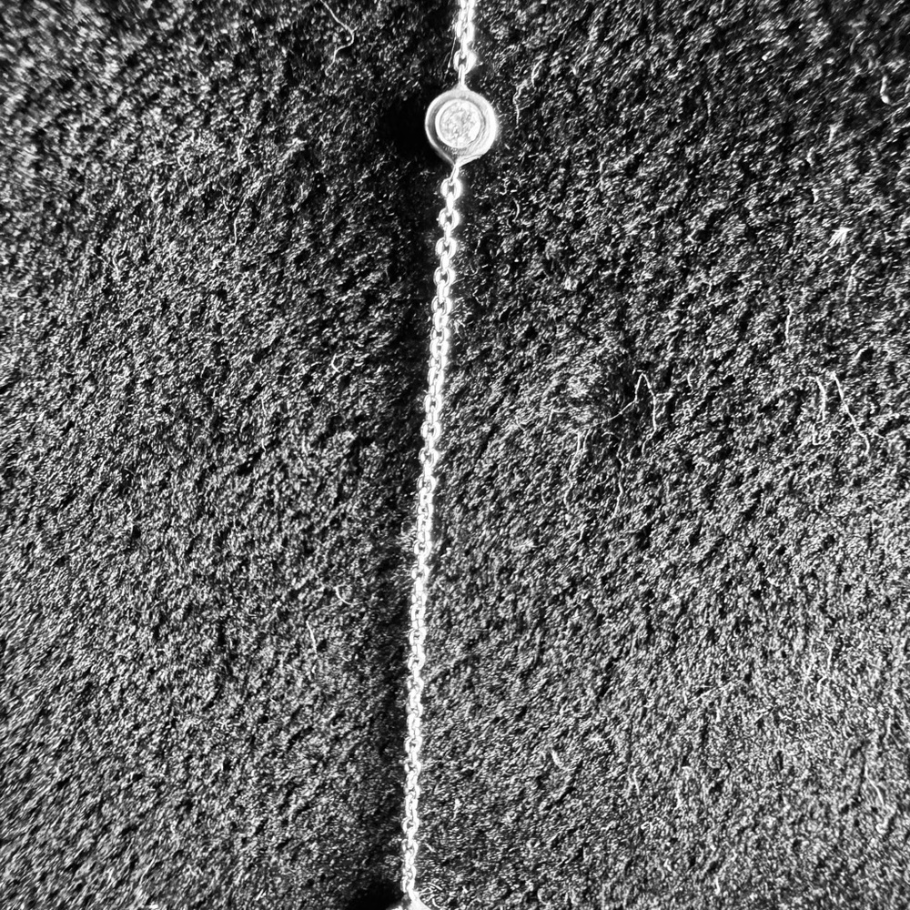 18K White Gold Natural Brazilian Diamond Necklaces (2) Heart & Bezel Set - Picture 6 of 10